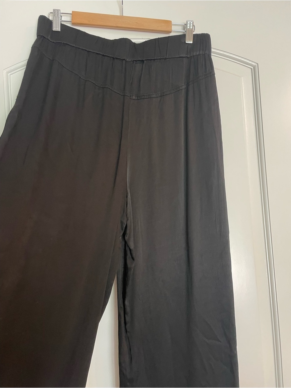 Marrakech Angelique Women's Black Cupro Wide-Leg Pants M Zip Waist - Picture 5 of 10